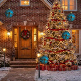 4PCS Set 4.7" Christmas Glass Ball Ornaments Hanging Tree Decor Shiny Holiday Party Supplies Tree 13361321
