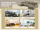 U-Shaped Convertible Sectional Sofa with 2 Chaise Lounges, 4-Seater Modular Couch with Removable & 04004595