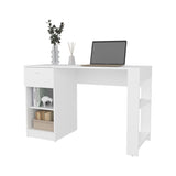 ZUN Sun City Computer Desk with a Drawer and Open Storage, White B128P263729