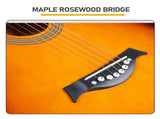 38 Inch Acoustic Guitar for Beginners, JF Body Shape, Basswood Folk Guitar in Sunset Color, 6-String 79633079