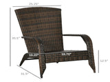 Outdoor All-Weather Wicker Fire Pit Chair Tall Curved Backrest, Thick Soft Cushions Included 49594439