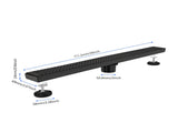 28 Inch Linear Shower Drain with Removable Square Patterned Grate, 304 Stainless Steel with Hair 17007770