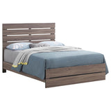 Barrel Oak Slatted Headboard Queen Panel Bed B062P145514