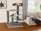 37" tall Cat Stairs with Scratching Mats - 3-Tier Perches, Spring Ball & Dangling Toys for Cats 86592329