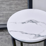 Modern Side Table with Faux Marble MDF Top For Any Small Space 91070094