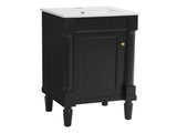 18" French Style Bathroom Cabinet with Storage, Small Space Solution with Ceramic Sink, Adjustable N710P415332B