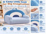 Kids Armchair Toddler Reading Sofa, Full Compression, Teddy Velvet Cute Rainbow Pattern Kids Sofa 51224926