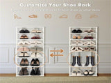 7-Tier Double-Row Shoe Rack with Adjustable Shelves, Anti-Tipping Narrow Storage Rack for Entryway 55766505