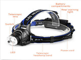 Rechargeable LED Headlamp Camping Hiking Headlamp Work Light BatteryCharger Set 01159336
