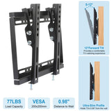 ZUN TV Wall Mount Bracket Tilt for 13"-42" LED/LCD/PLASMA Flat TV VESA 200x200mm 06874469