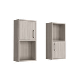 ZUN Oba 2-Pc Wall-Mounted Bathroom Medicine Cabinet with Open and Closed Storage B070P188847