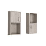 ZUN Oba 2-Pc Wall-Mounted Bathroom Medicine Cabinet with Open and Closed Storage B200P188847