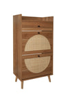 ZUN Rattan, Allen 2 door 1 drawer cabinet, shoe rack, double layer, suitable for entrance W688141533