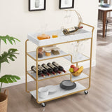 ZUN 6-Tier Bar Cart, Slide Bar Serving Cart, Retro Style Wine Cart for Kitchen, Beverage Cart with Wine W2167P203896