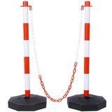 ZUN 4 Pack Traffic Delineator Post Cones with Fillable Base, Adjustable Safety Barrier with 5Ft 43132353