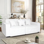 ZUN White, Velvet cloth Modern Indoor Sofa With Three Pillows, 93.50"*35.23"*30.70" 24363822