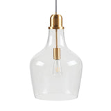 Bell Shaped Glass Pendant Gold/Clear Dia.13" B035P264532