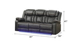 Challenger Modern Contemporary LED Power Recliner Sofa including cup holders made with wood and B009P294750