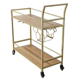 ZUN Bar Serving Cart Gold 99092502