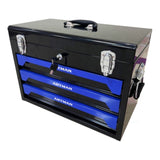 ZUN 20'' Portable 3-Drawer Steel Toolbox, 4 Layers of Tools with Metal Latches, with Top Storage Tray W1102111196