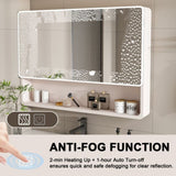 Aluminium Medicine Cabinet Mirror, 35 x 28 Inches Medicine Cabinet with 3 Colors LED Light and 13040711