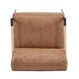 27.56" Modern Accent Chair with Plush Cushions, Minimalist Metal Frame, and Wooden Armrest Design N767P215306C
