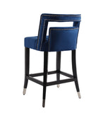 ZUN Suede Velvet Barstool with nailheads Living Room Chair 2 pcs Set - 26 inch Seater height W57054074