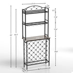 ZUN Industrial Wine Rack Bar Table, 3-Tier Liquor Bottle Glass Holder with Storage Shelves, Metal W2167P202388