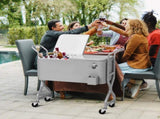 80QT Silver Gray Freezer & Insulation Cart - Twisted Rope Design Legs, Single-Side Top Flip Cover 35845032