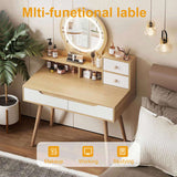 Makeup Vanity Desk 3 Adjustable Lighted Mirror solid wood table feet , Dressing Table Set 08035999