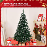 ZUN 4 FT Artificial Snow Tipped Christmas Tree, Unlit Christmas Pine Tree with 300 Branch Tips and 75678855