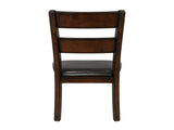 Cherry Finish Classic Style Set of 2 Side Chairs Mango Veneer Faux Leather Upholstered Transitional B01146560
