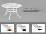 Phoenix Cast Aluminum Round Table, Patio End Table Side Table, Cast Aluminum Cocktail Table, Outdoor 23436052