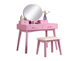 Liannon Contemporary Wood Vanity and Stool Set, Pink T2574P164237