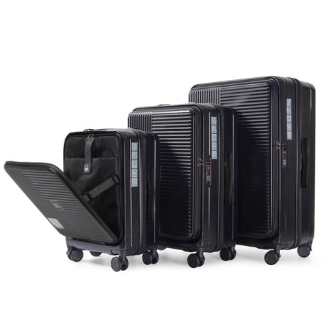 ZUN Luggage,with front opening,TSA approved lock,hardshell suitcase,Black W2880P208352