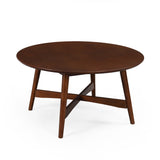 ZUN [Ship to Canada only]ROUND COFFEE TABLE WITH X-CROSS BASE N825P201227