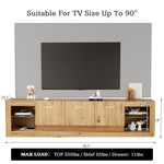 ZUN 78'' Modern TV Stand with 6 Cabinets& 2 Open Compartments, Entertainment Center for TVs up to 90'', 86345195