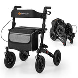 308lbs Foldable Rolling Walker 9" All-Terrain Tires, 7-Level Height , Wide Seat, 72452808