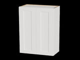 White Shaker Solid Wood Wall Cabinet with Soft-Close Doors, Adjustable Shelves - 24" Double Door W5662P465992