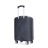 4-piece ABS lightweight suitcase, 14 inch makeup box, aircraft wheels BLACK W284P149254