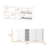 ZUN Menlo 59-inch Four Swing Doors Wall Cabinet White B06280516