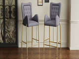 28.75inch Counter Height Bar Stools Set of 2, Bar Height Arm Chairs, Velvet Fabric Stools with N762P199823E
