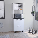 Salem Kitchen Pantry with 2 Cabinets, 2 Open Shelves, and Drawer B070P173183