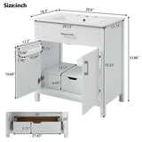 ZUN 30-Inch Bathroom Vanity with Ceramic Sink and Ample Storage - The Perfect Choice for Small Bathrooms WF530809AAK