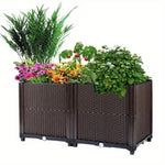 ZUN 2pcs plant box for outdoor flowers vegetable planter planting box vegetable plants for pot 84590887