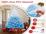 6ft Flocked Christmas Tree - 820 Branch Tips, Fireproof PVC, 3-Section Assembly, Metal 86998405