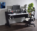 ZUN Black and White 2-Drawer Gaming Desk B062P215511