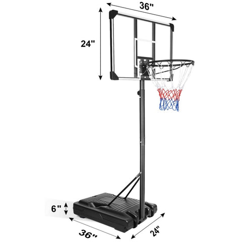 ZUN Portable Basketball Hoop & Goal Basketball Stand Height Adjustable 6.2-8.5ft with 35.4Inch 27592216