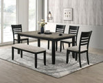 ZUN 1pc Contemporary Dining Table Rectangular Wood Base Two-Tone Brown Black Finish Wooden Dining Room B011P264142