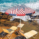 ZUN 7 ft Beach Umbrella with UV Protection - UV40+ silver-coated polyester - American Flag Design 92287581